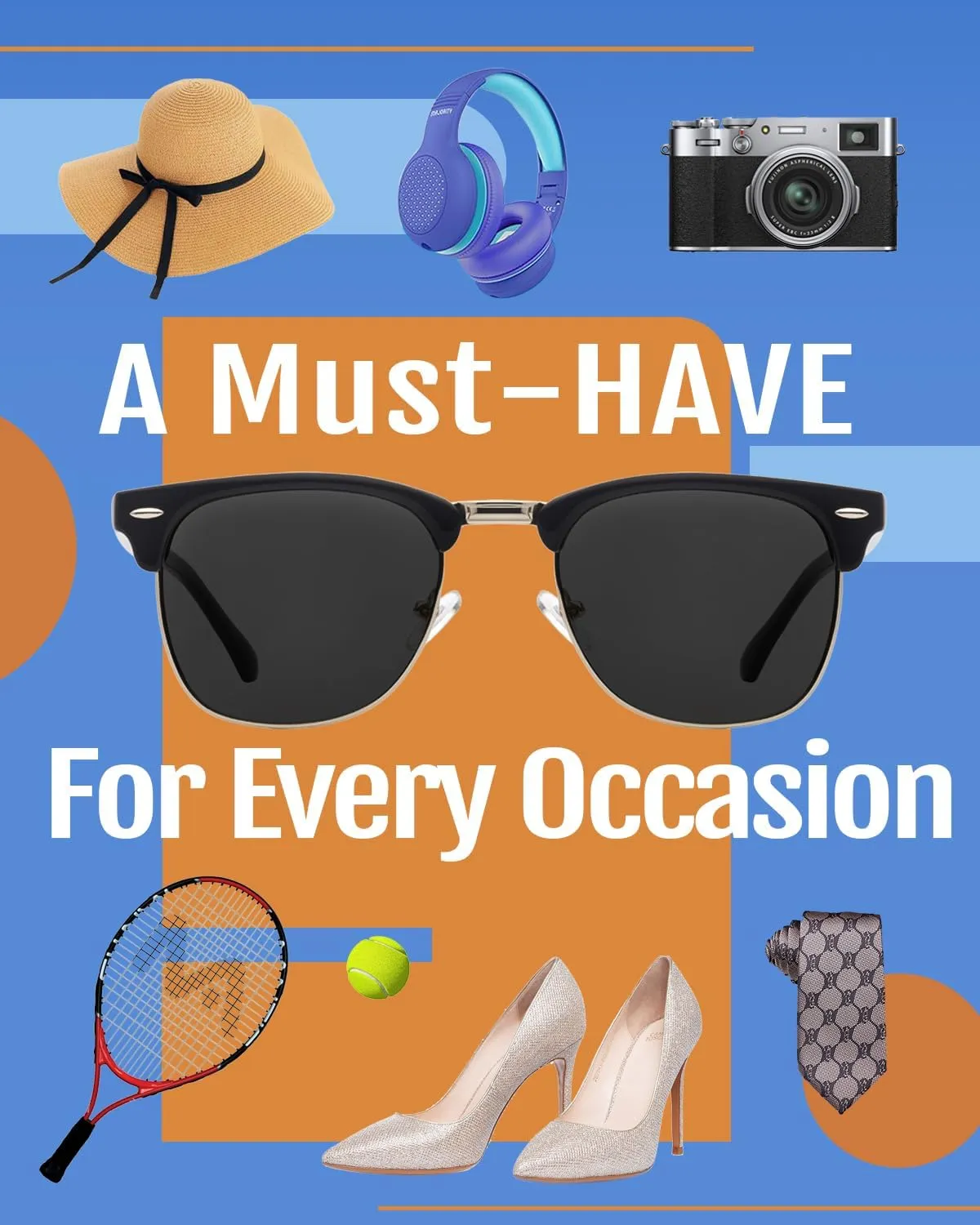 Veda Tinda Vision Round Sunglasses for Women 70s Trendy Retro Oversized Womens Circle Shades UV Protection with Glasses Chain