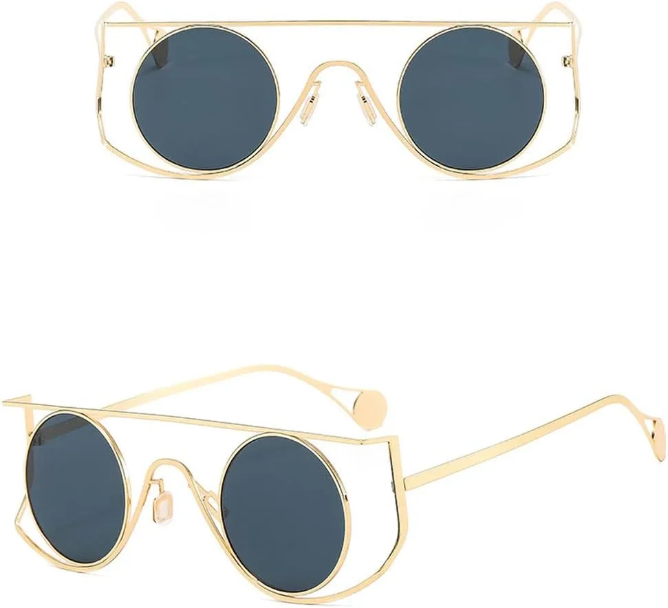 Vintage Round Sunglasses Men Small Frame Alloy Sun Glasses Female UV400 Driving Shades Steampunk Goggles Eyewear
