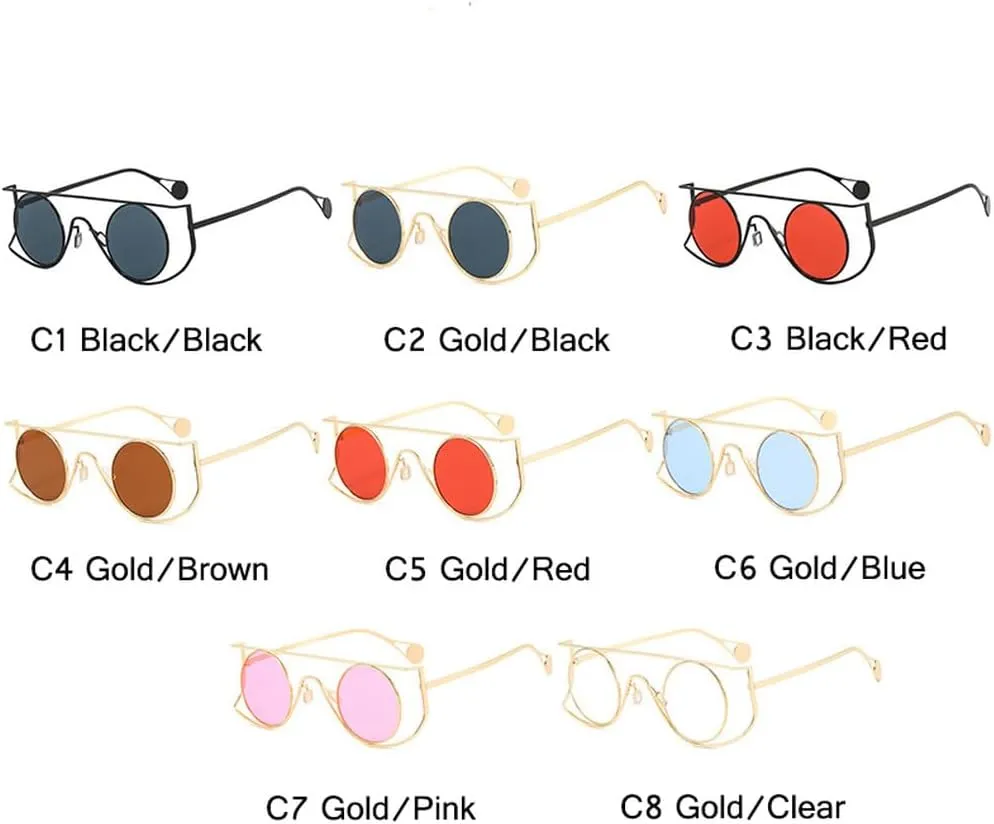 Vintage Round Sunglasses Men Small Frame Alloy Sun Glasses Female UV400 Driving Shades Steampunk Goggles Eyewear