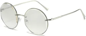 Vintage Round Sunglasses Men Sun Glasses Women Metal Frame Black Lens Eyewear Outdoor Travel Uv400