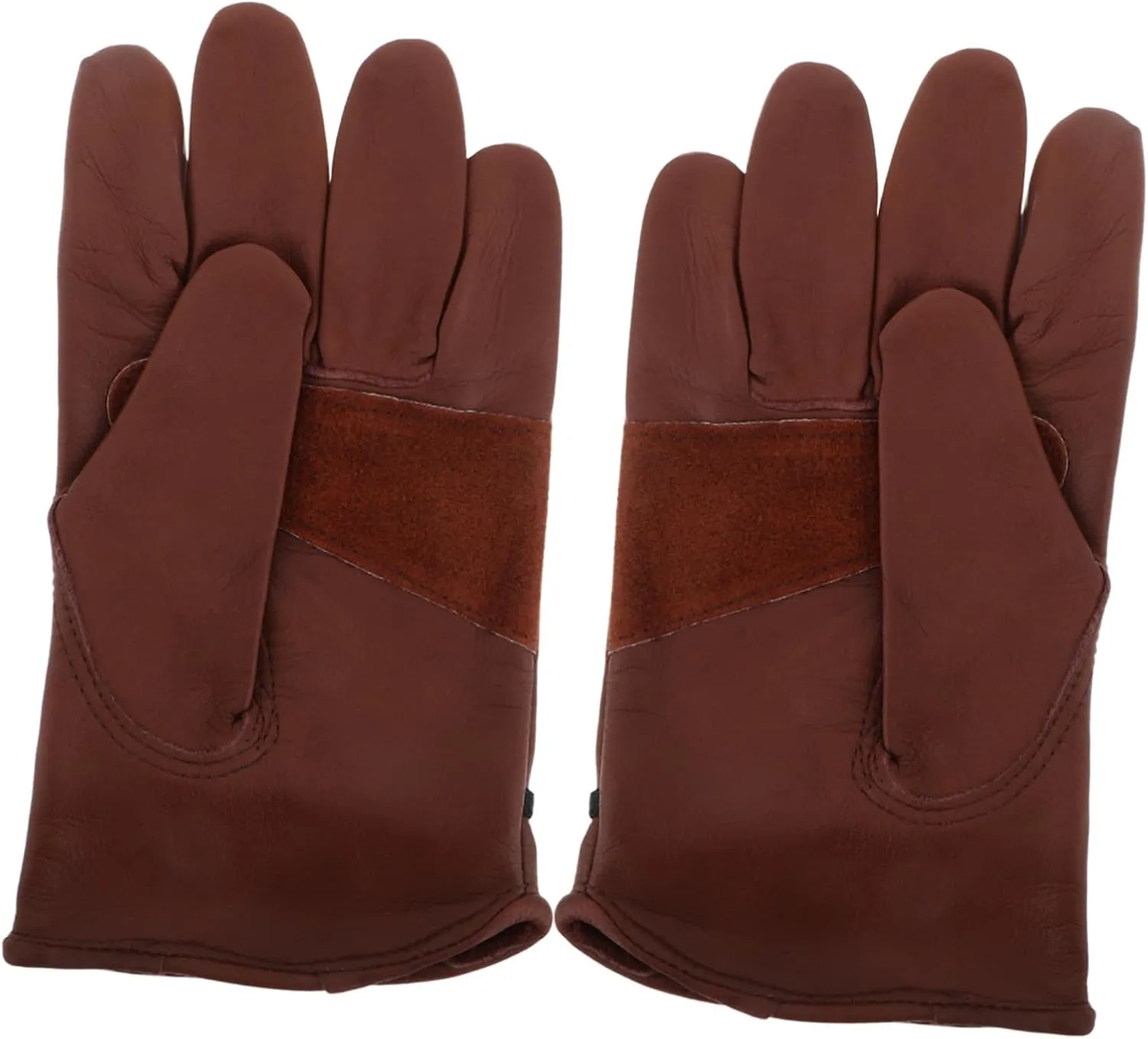 VOSAREA 1Pair Leather Heat Resistant Work Gloves for Bbq Camping Motorcycle Riding and Outdoor Activities Ergonomic Design for Comfort and Flexibility