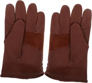 VOSAREA 1Pair Leather Heat Resistant Work Gloves for Bbq Camping Motorcycle Riding and Outdoor Activities Ergonomic Design for Comfort and Flexibility