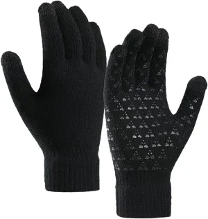 Winter Gloves Men,Full Fingers Touch Screen Thermal Knit Lining Knit Gloves for Driving Cold Weather Kids Hiking