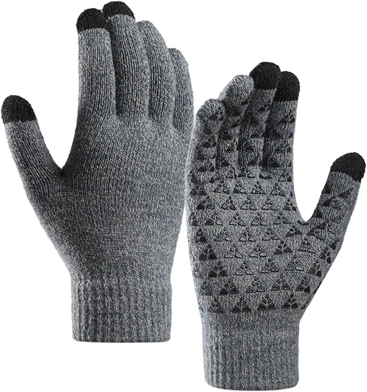Winter Gloves,Full Fingers Touch Screen Thermal Knit Lining Warmers Gloves for Cold Weather Hiking Kids Driving