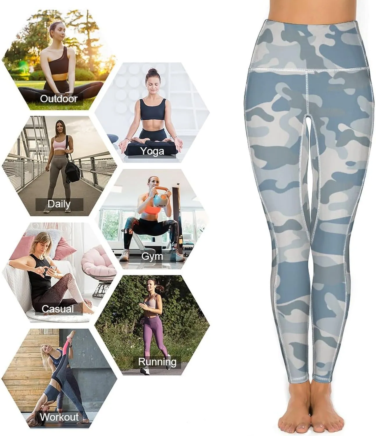 Women's Camouflage Leggings with 2 Pockets Workout Yoga Pants