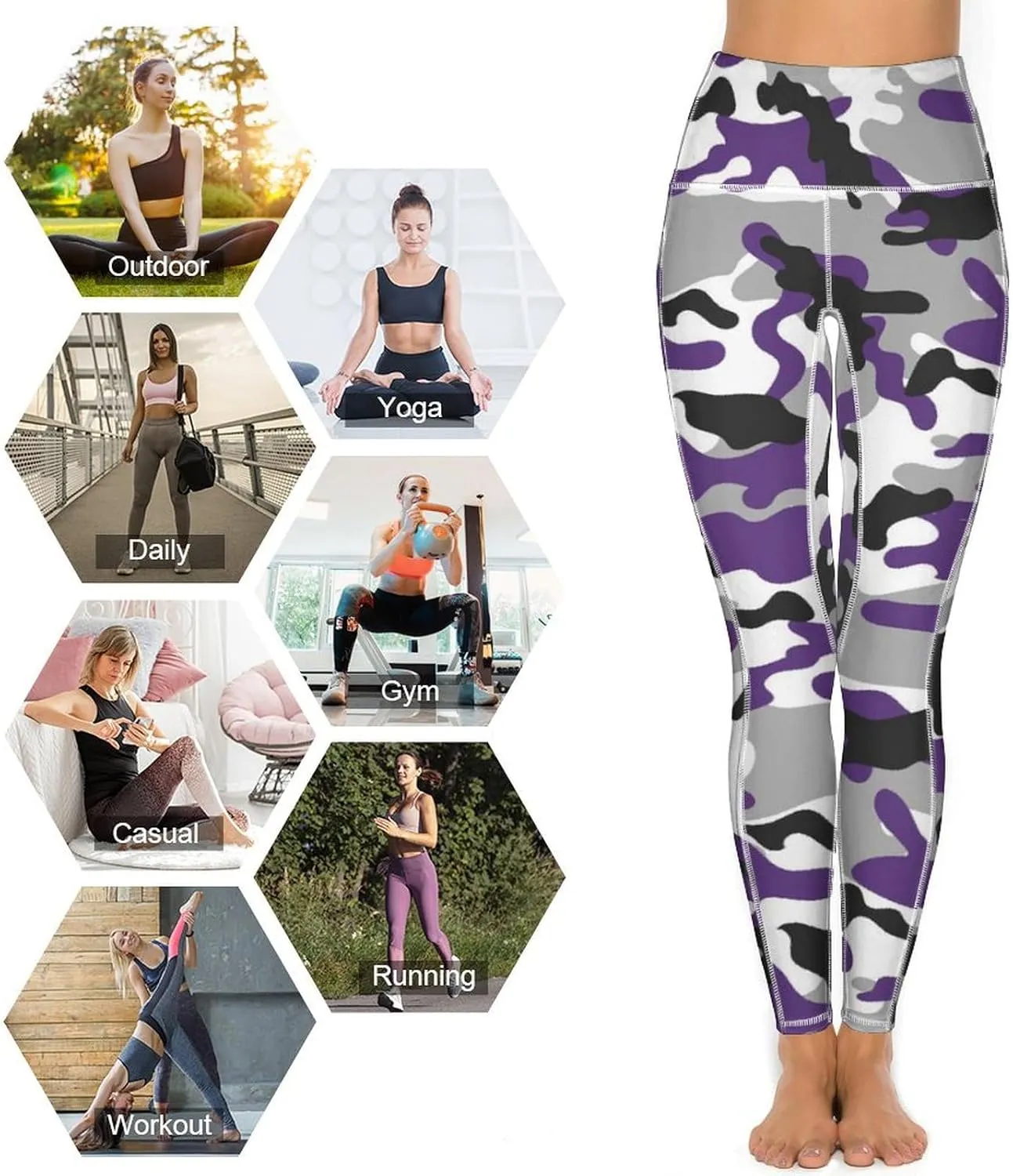 Women's Camouflage Leggings with 2 Pockets Workout Yoga Pants