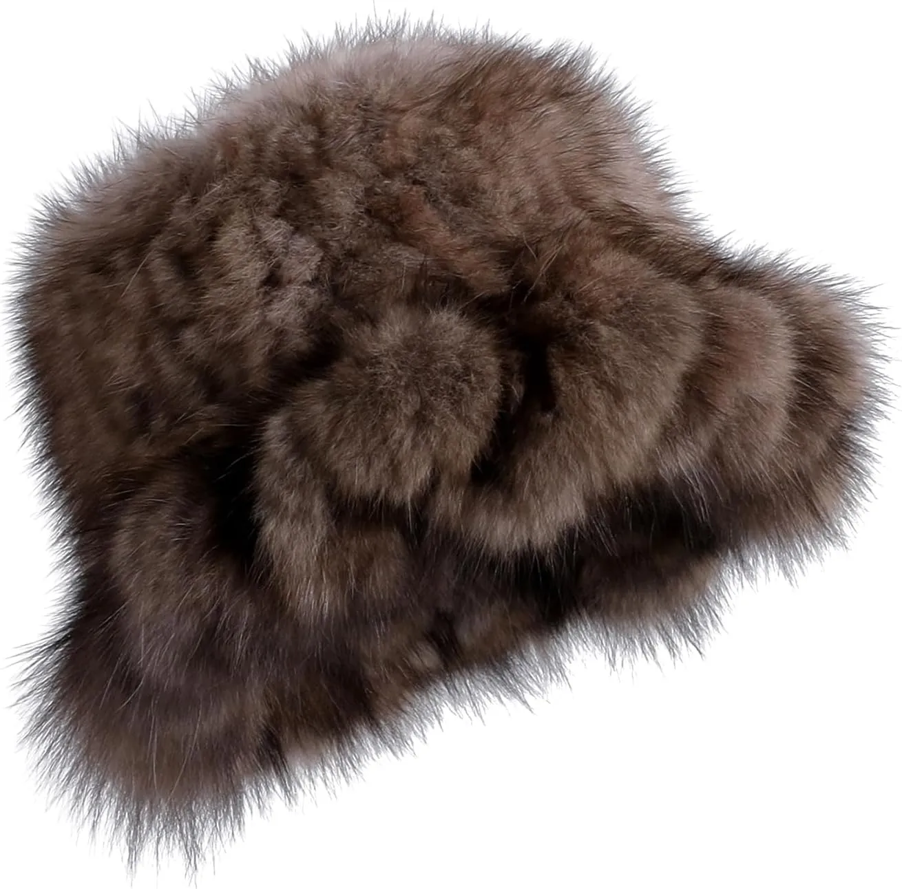 Women's Genuine Sable Fur Knitted Headband Elastic Infinity Loop Neckwear/Scarf