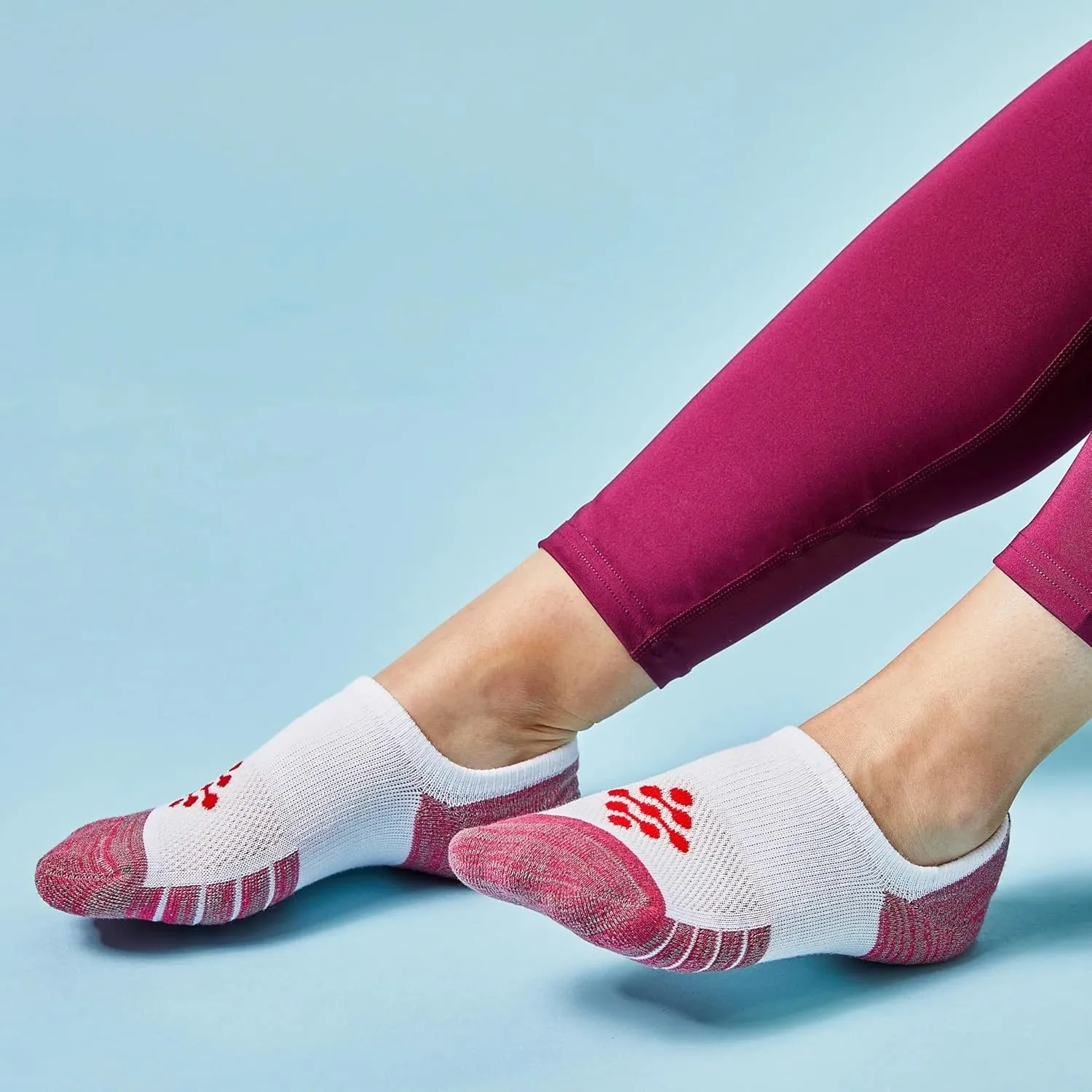 Women's Hidden No Show Socks - Running Socks with Compression   Infrared - 3 Pairs