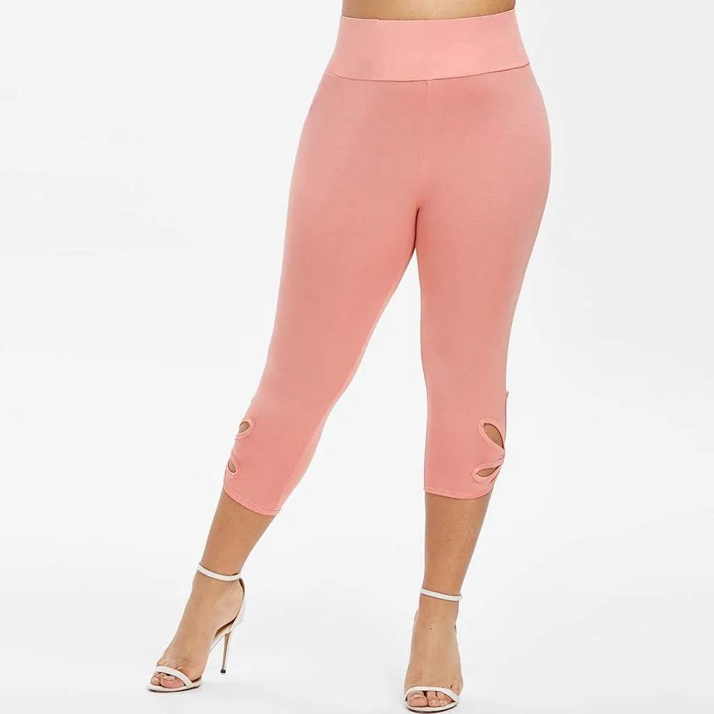Womens Plus Size Capri Leggings Loose High Elastic Waisted Capris Causal Athletic Yoga Workout Pants Shorts