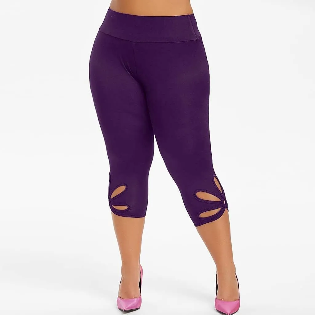 Womens Plus Size Capri Leggings Loose High Elastic Waisted Capris Causal Athletic Yoga Workout Pants Shorts