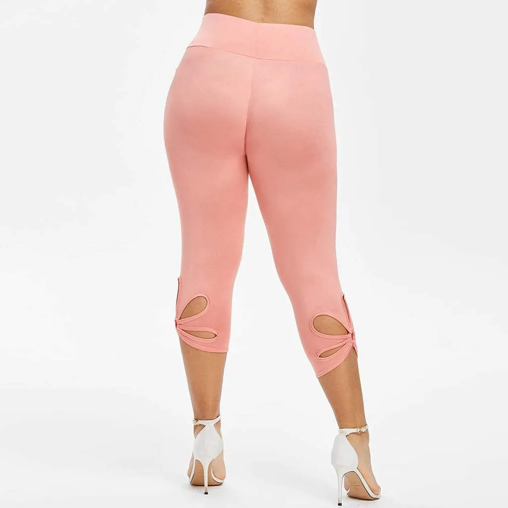 Womens Plus Size Capri Leggings Loose High Elastic Waisted Capris Causal Athletic Yoga Workout Pants Shorts