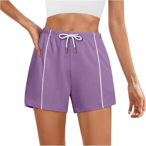 Womens Pocket Drawstring Shorts 5 Inch Summer High Waisted Yoga Shorts Bottoms Workout Pants Gym Training Sweat Pants