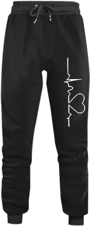 Womens Sweatpants with Pockets Casual Drawstring Cinch Bottom Pants Heart Print Workout Oversized Lounge Joggers