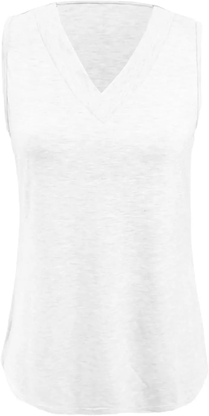 Women's Tank Top 2025 Sleeveless Summer Vacation Beach Fashion Tee Shirt Loose Comfy Casual Flowy Shirts