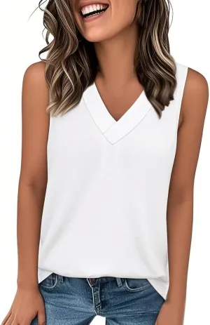 Women's Tank Top 2025 Sleeveless Summer Vacation Beach Fashion Tee Shirt Loose Comfy Casual Flowy Shirts