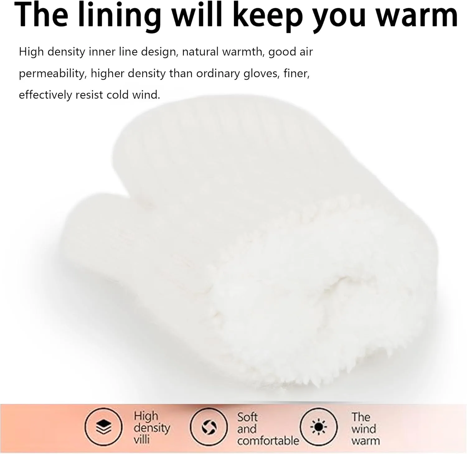 Womens-Winter-Mittens Warm-Knit-Gloves - Soft-Stretchy Faux-Rabbit-Fur-Mittens for Cold-Weather