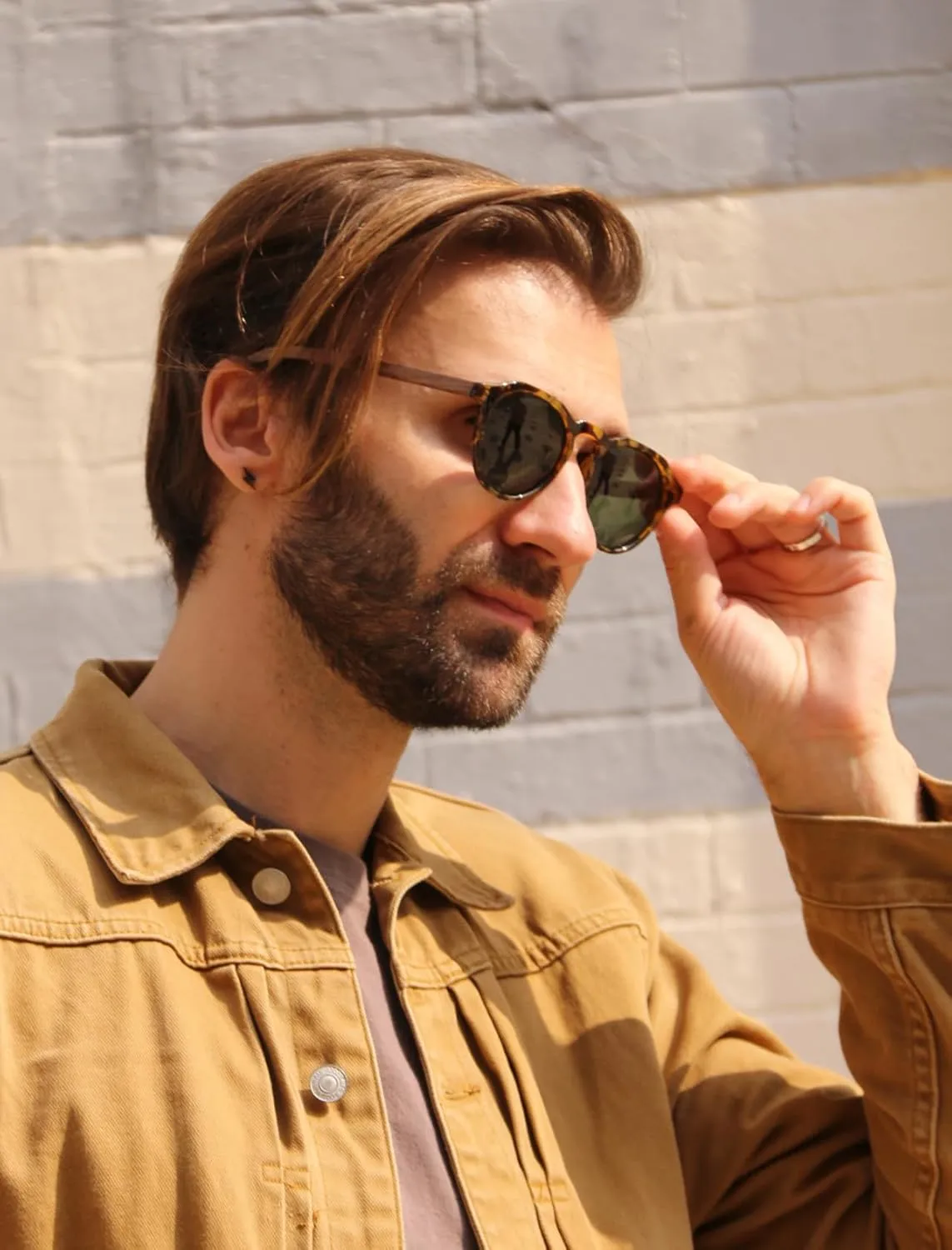 Wooden Sunglasses for Men and Women, UV400 Protection, Walnut Wood Polarized Sunglasses