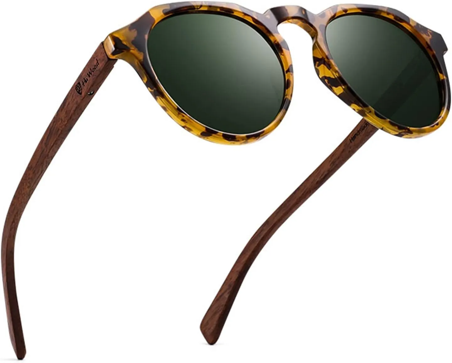 Wooden Sunglasses for Men and Women, UV400 Protection, Walnut Wood Polarized Sunglasses