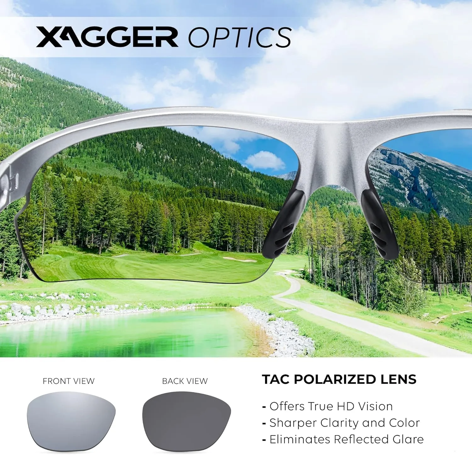 Xagger Polarized Sports Sunglasses for Men Women Wrap Around UV400 Running Baseball Softball Cycling Driving Glasses