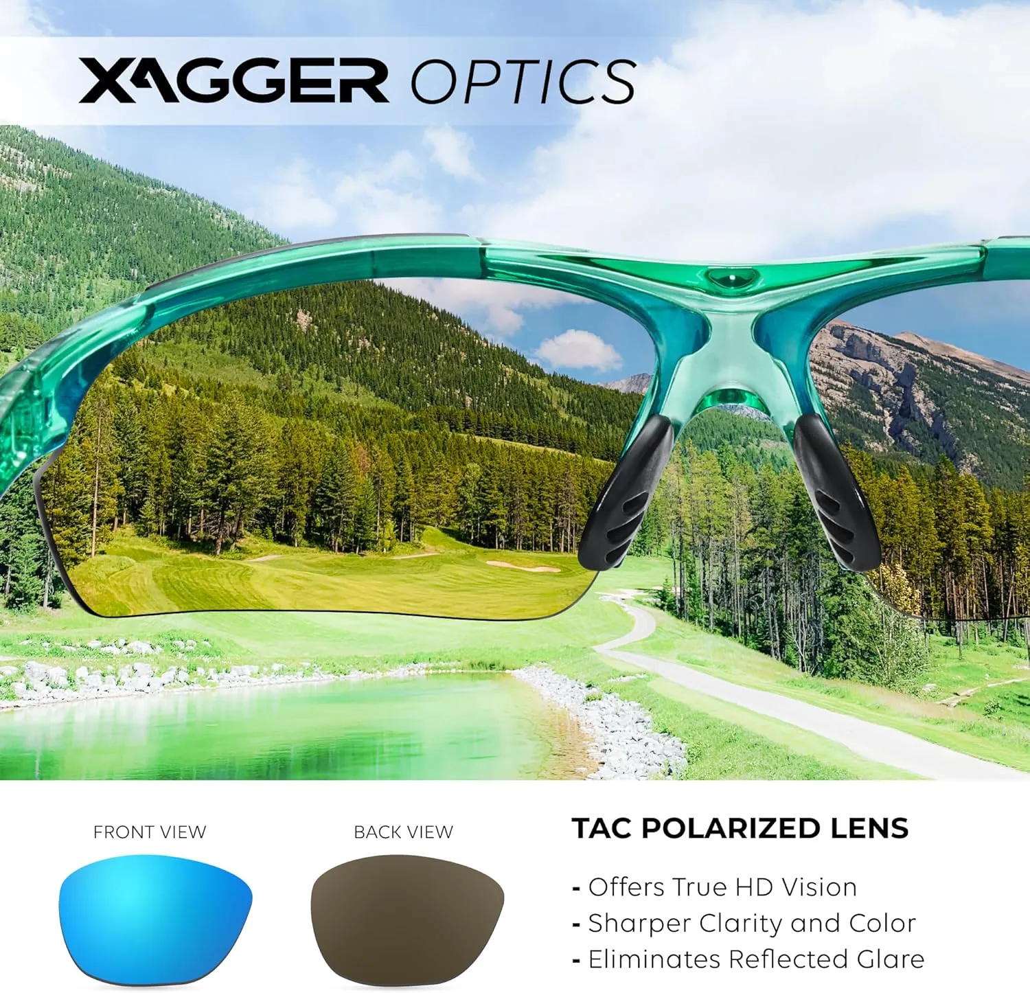 Xagger Polarized Sports Sunglasses for Men Women Wrap Around UV400 Running Baseball Softball Cycling Driving Glasses