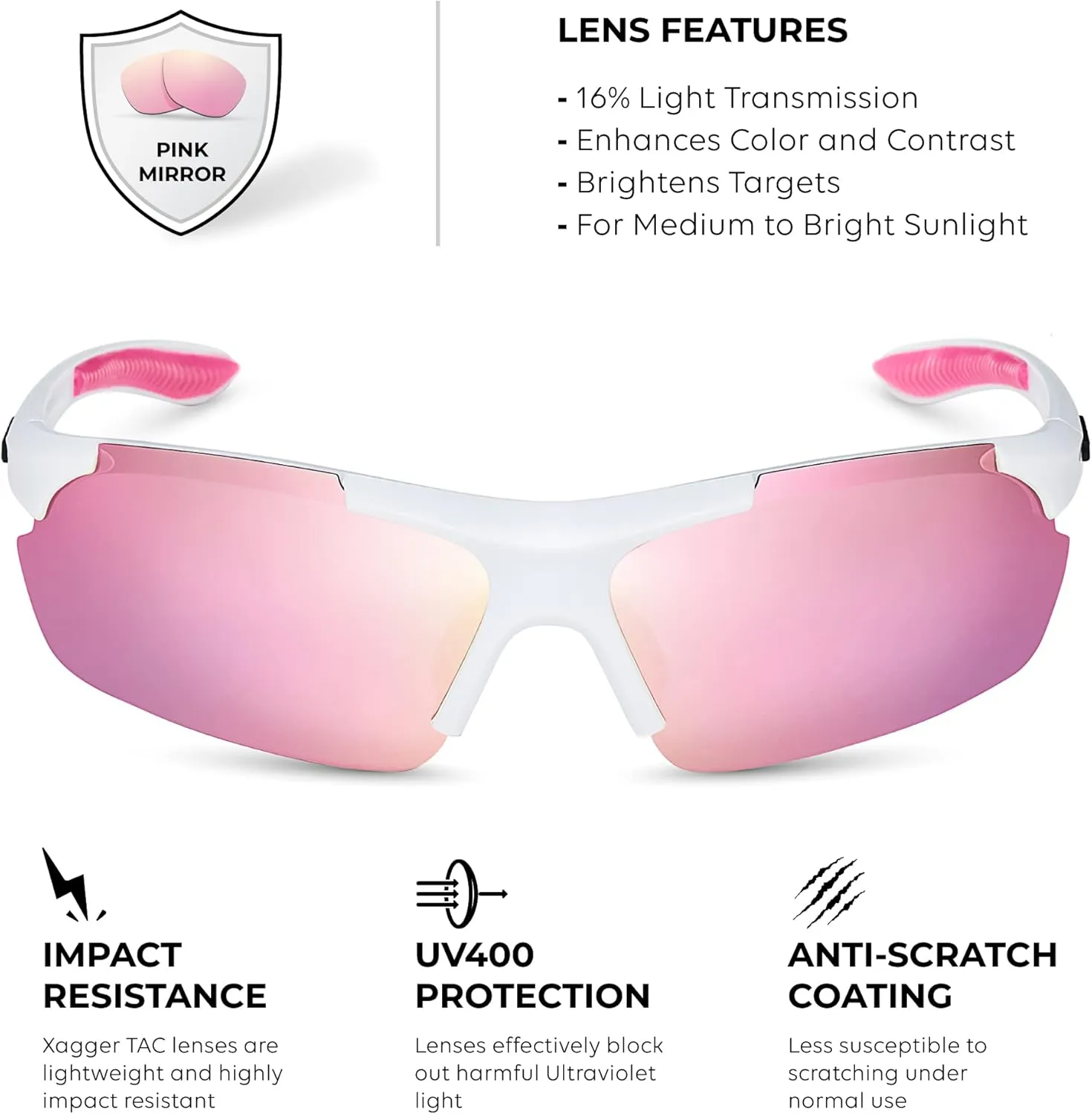 Xagger Polarized Sports Sunglasses for Men Women Wrap Around UV400 Running Baseball Softball Cycling Driving Glasses