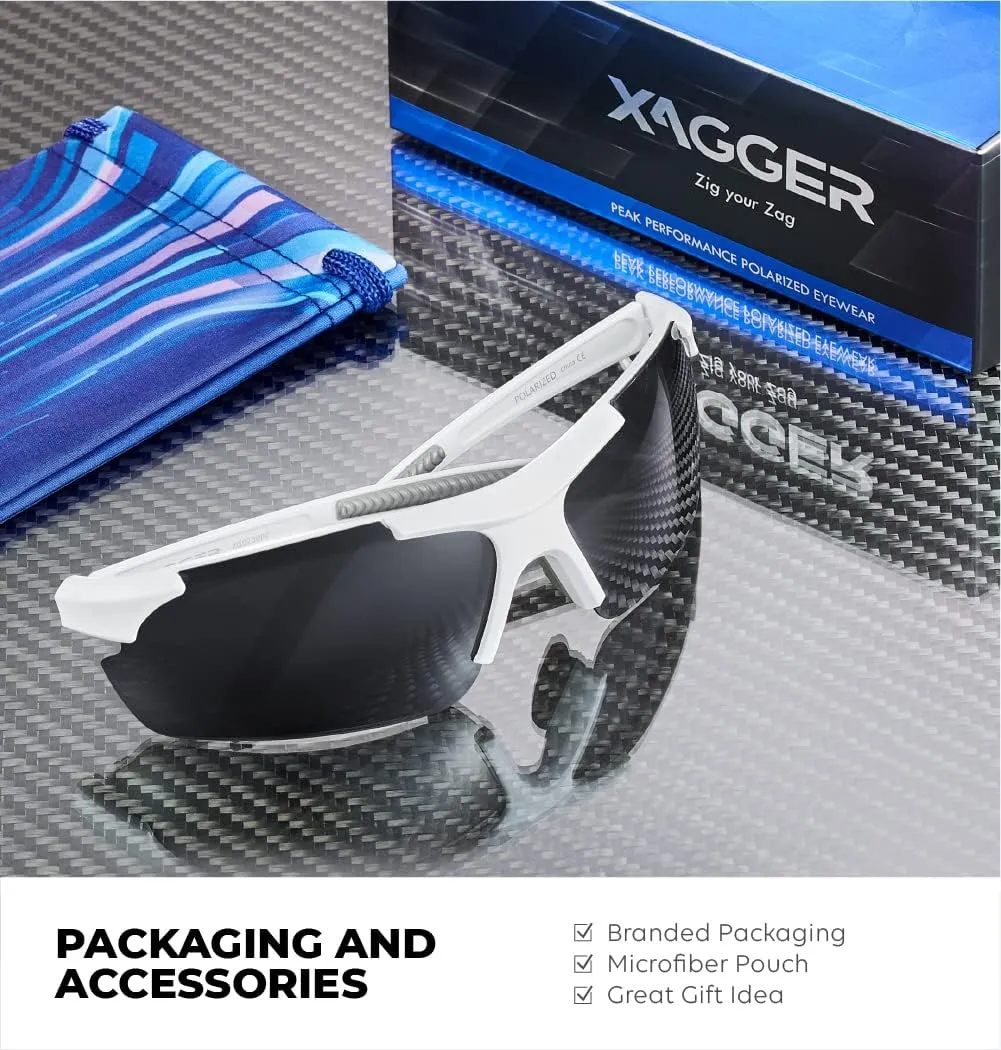 Xagger Polarized Sports Sunglasses for Men Women Wrap Around UV400 Running Baseball Softball Cycling Driving Glasses
