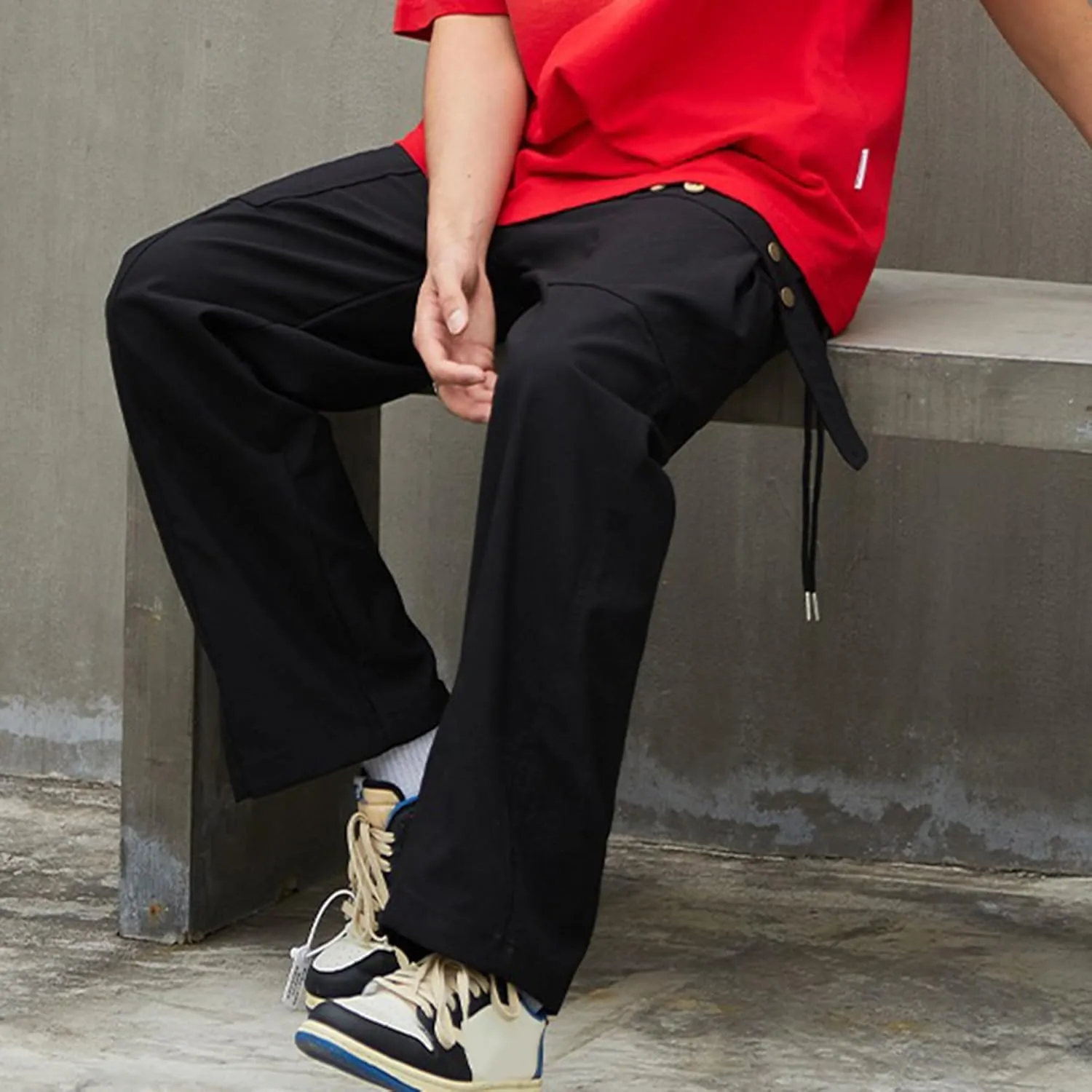XYXIONGMAO Men's Black Casual Streetwear Harem Cargo Pants Loose Multi-Pocket Techwear Sweatpants Hip Hop Joggers Overalls