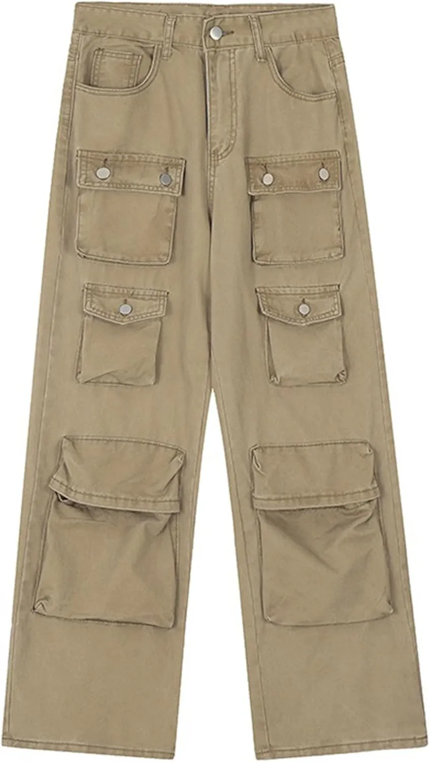 XYXIONGMAO Men's Blue Denim Cargo Pants Multi-Pocket Washed Hip Hop Casual Jeans Streetwear Sweatpants Techwear Overalls