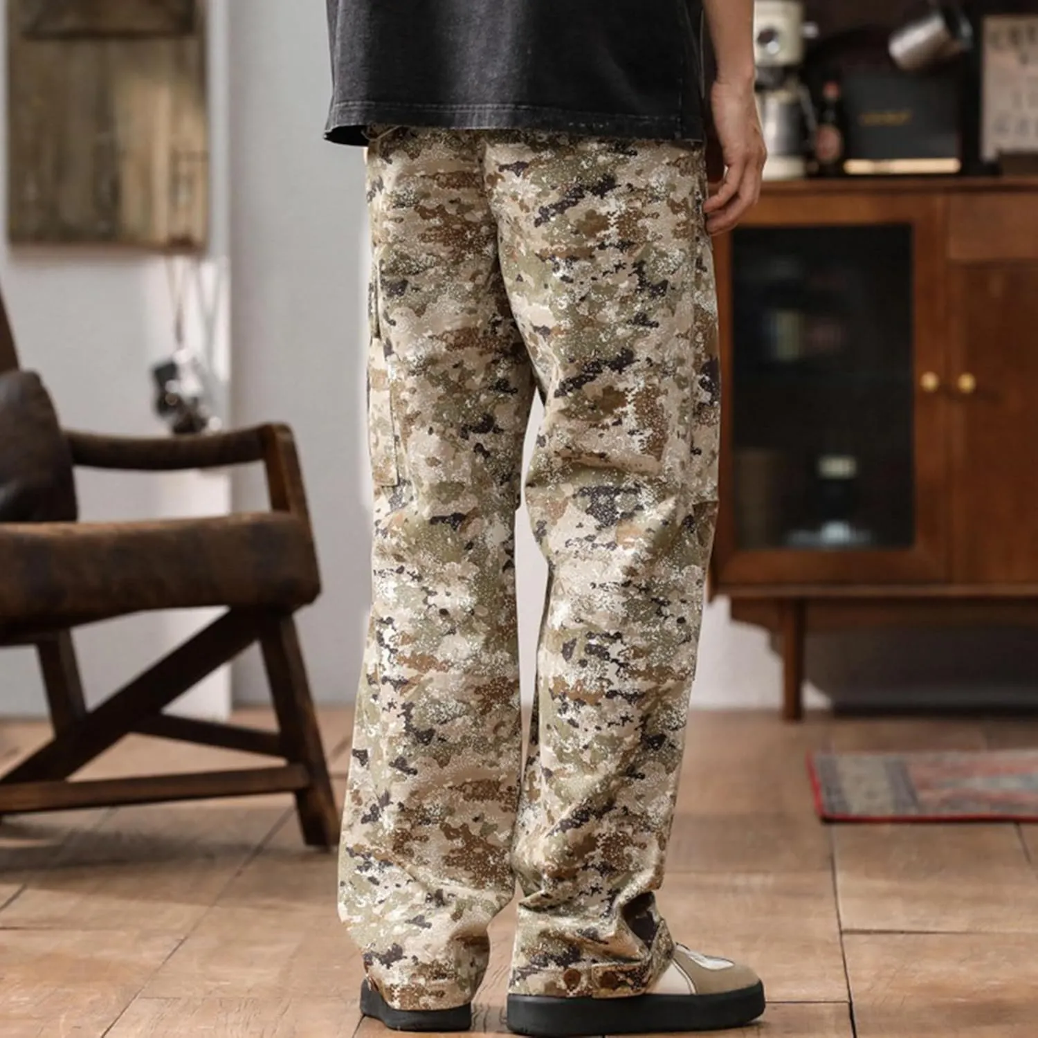 XYXIONGMAO Men's Camouflage Functional Retro Multi-Pocket Cargo Pants Streetwear Casual Hip Hop Techwear Sweatpants