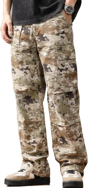 XYXIONGMAO Men's Camouflage Functional Retro Multi-Pocket Cargo Pants Streetwear Casual Hip Hop Techwear Sweatpants