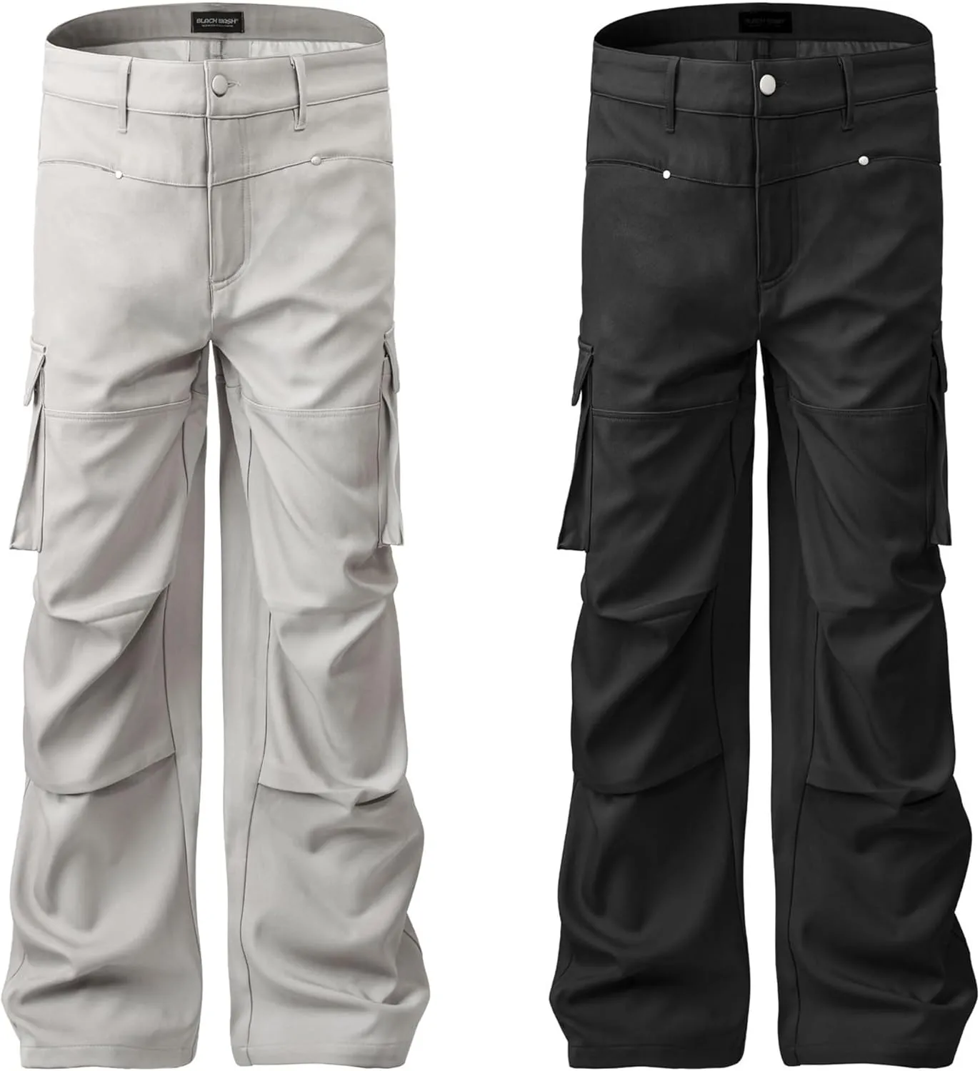 XYXIONGMAO Men's Loose Streetwear Black Function Techwear Casual Multi-Pocket Hip Hop Cargo Pants Overalls Joggers Sweatpants