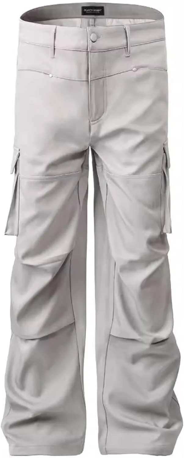 XYXIONGMAO Men's Loose Streetwear Black Function Techwear Casual Multi-Pocket Hip Hop Cargo Pants Overalls Joggers Sweatpants