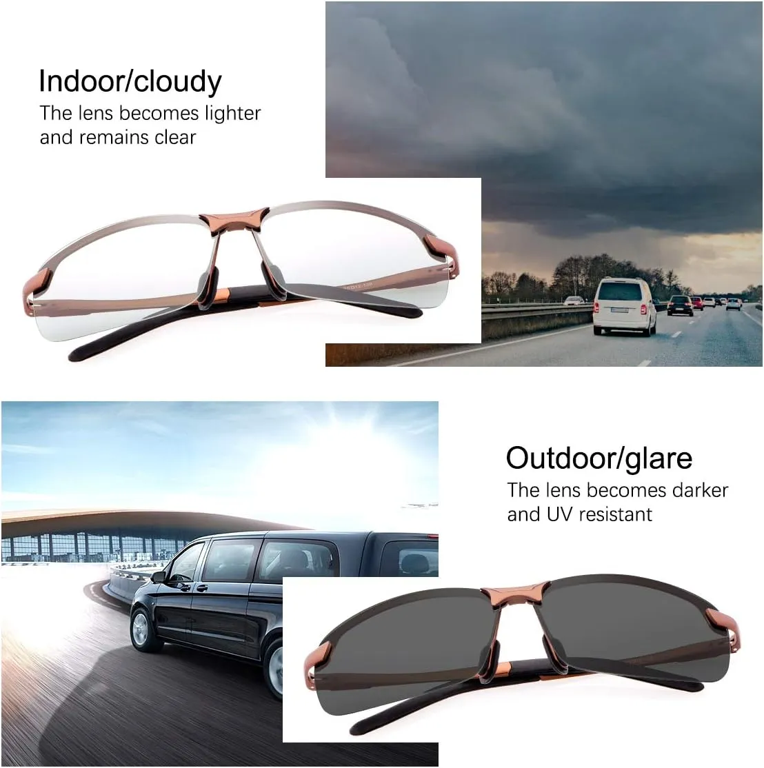 YIMI Men Photochromic Polarized Sports Sunglasses Cycling Fishing Driving Glasses UV Protection Eyeglasses Anti Glare Eyewear