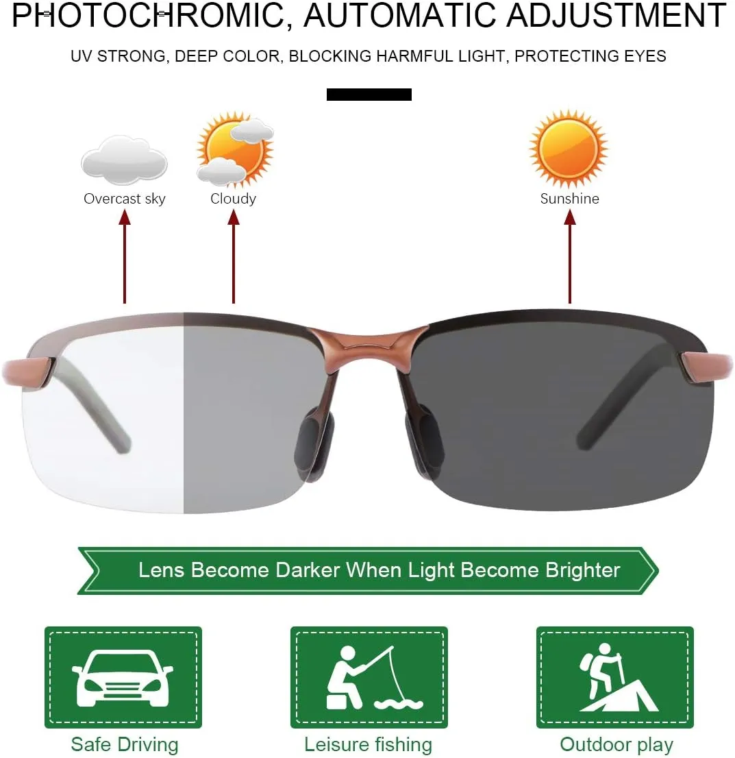 YIMI Men Photochromic Polarized Sports Sunglasses Cycling Fishing Driving Glasses UV Protection Eyeglasses Anti Glare Eyewear