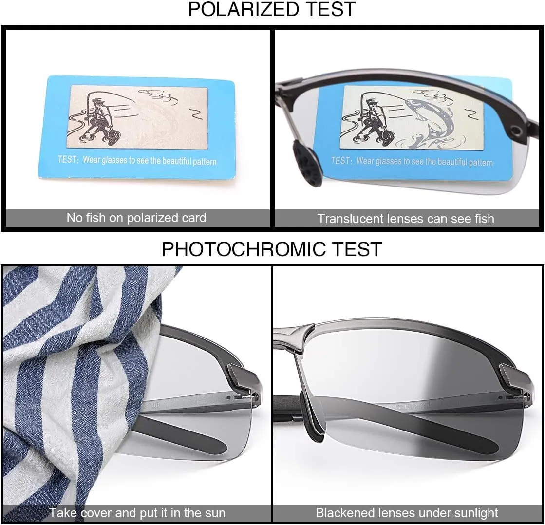 YIMI Men Photochromic Polarized Sports Sunglasses Cycling Fishing Driving Glasses UV Protection Eyeglasses Anti Glare Eyewear
