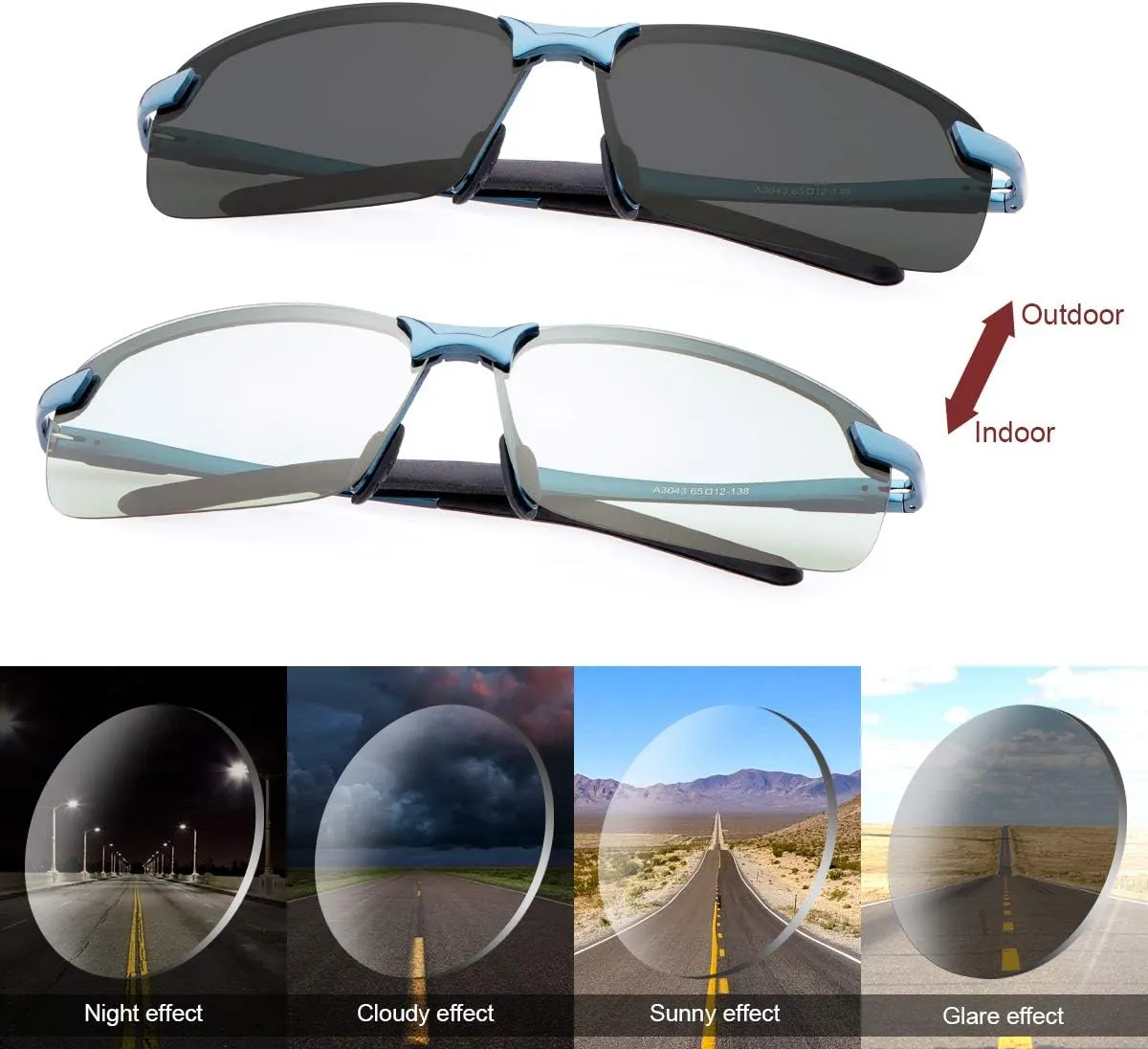 YIMI Men Photochromic Polarized Sports Sunglasses Cycling Fishing Driving Glasses UV Protection Eyeglasses Anti Glare Eyewear