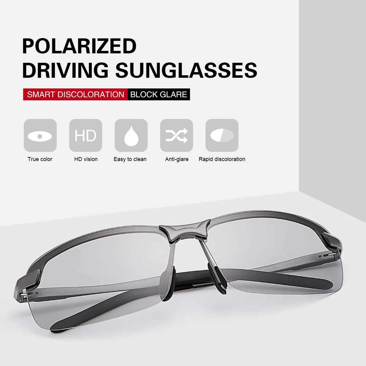 YIMI Men Photochromic Polarized Sports Sunglasses Cycling Fishing Driving Glasses UV Protection Eyeglasses Anti Glare Eyewear