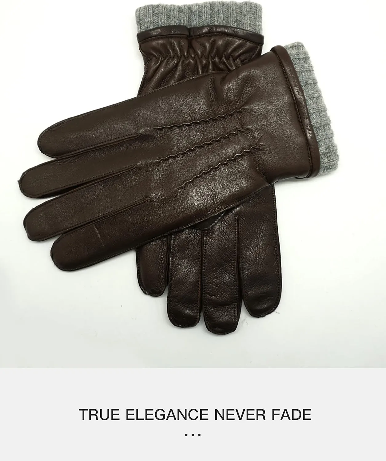 YISEVEN Men's Lambskin Leather Gloves Touchscreen