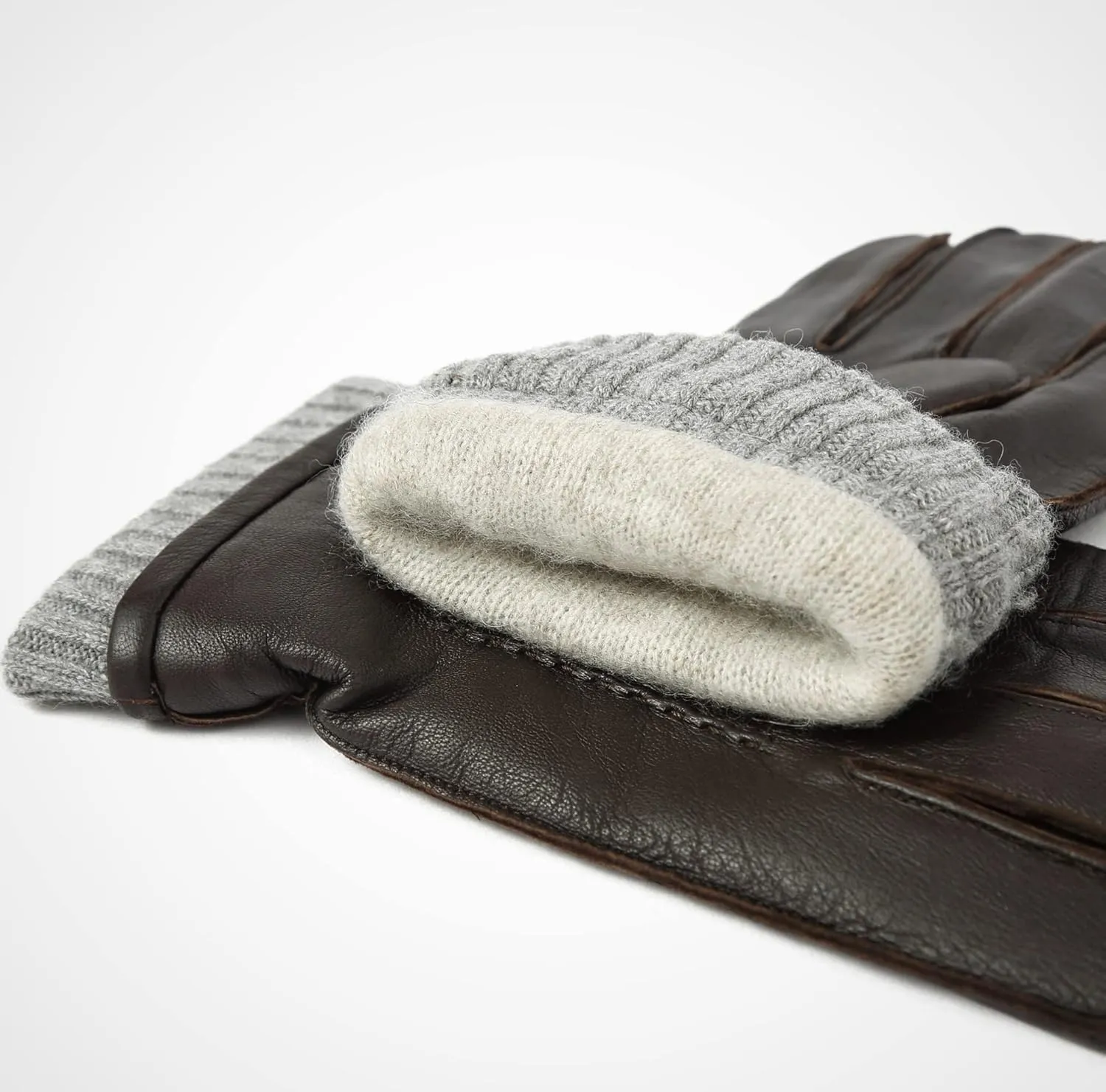 YISEVEN Men's Lambskin Leather Gloves Touchscreen