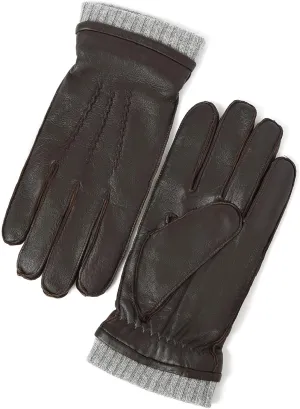 YISEVEN Men's Lambskin Leather Gloves Touchscreen