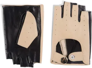 YISEVEN Women's Motorcycle Driving Fingerless Leather Gloves