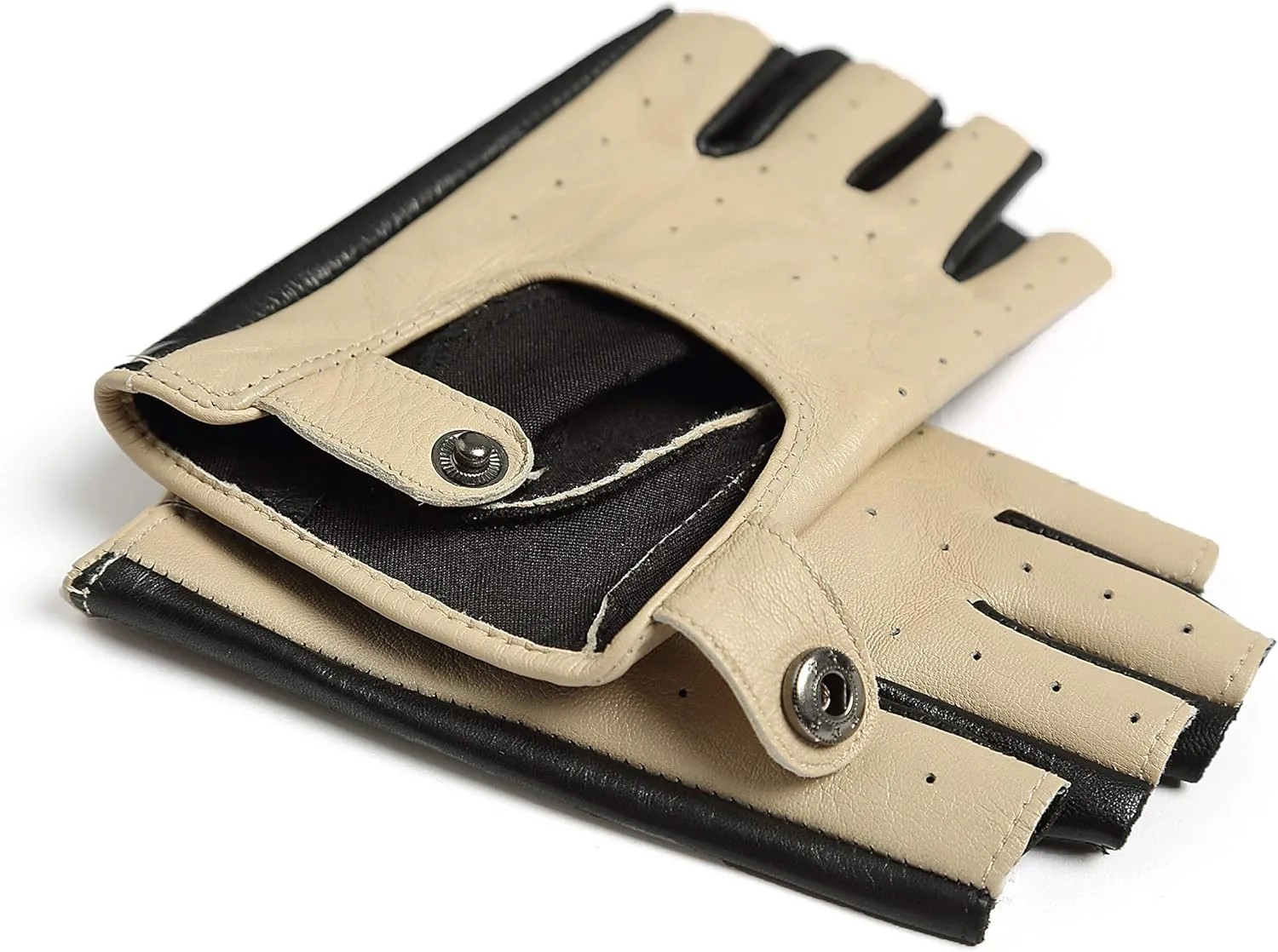 YISEVEN Women's Motorcycle Driving Fingerless Leather Gloves