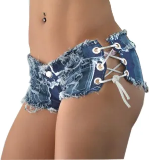 Yollmart Women Sexy Cut Off Low Waist Denim Jeans Shorts Mini Hot Pants