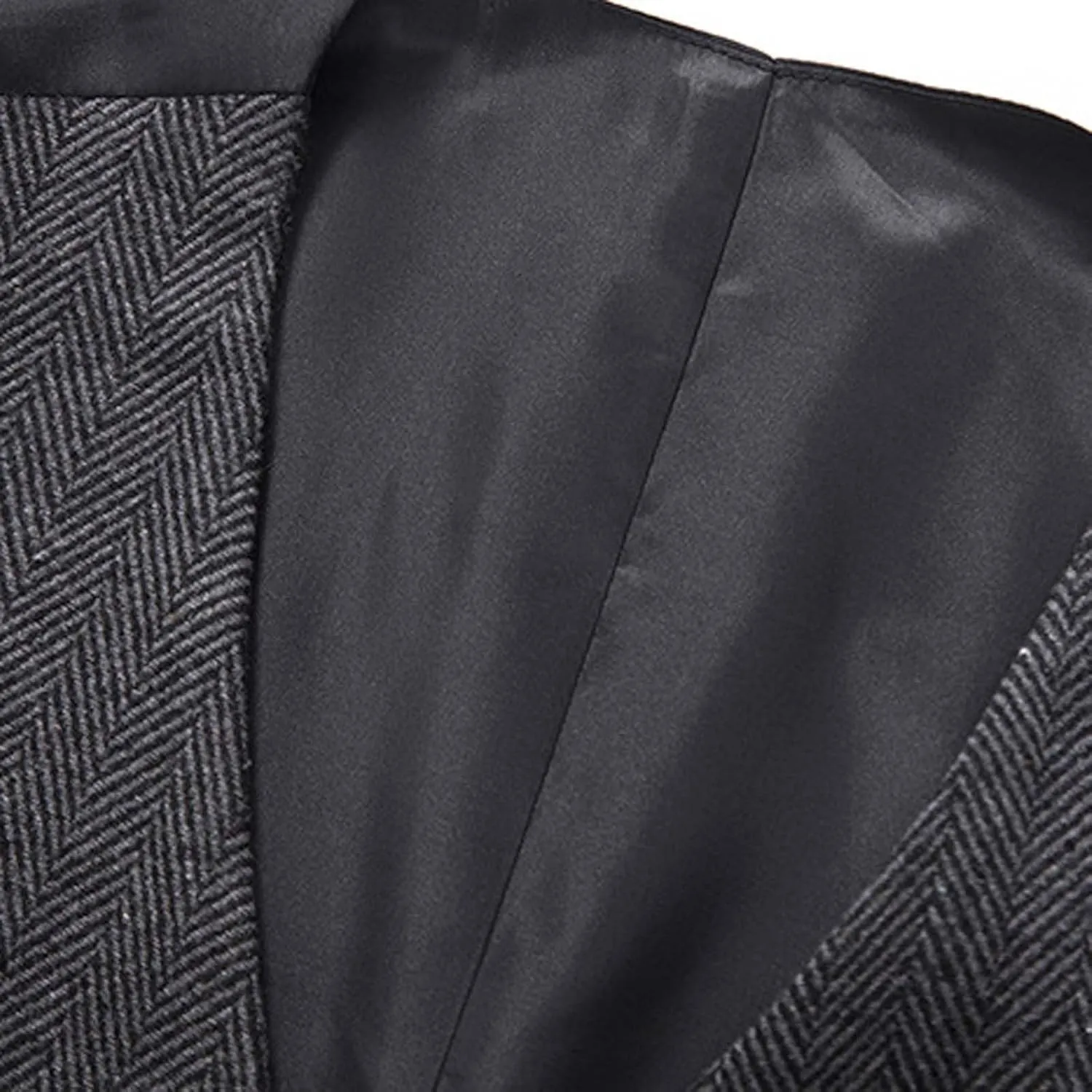 Zeiyignr Mens Business Casual Suit Vest V Neck Double Breasted Dress Vests Tweed Slim Fit Waistcoat for Wedding Formal Party