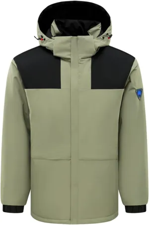 Zeiyignr Men's Waterproof Ski Jacket Winter Heated Jacket Snowboarding Jackets Mountain Windbreaker Hooded Raincoat Warm Coat