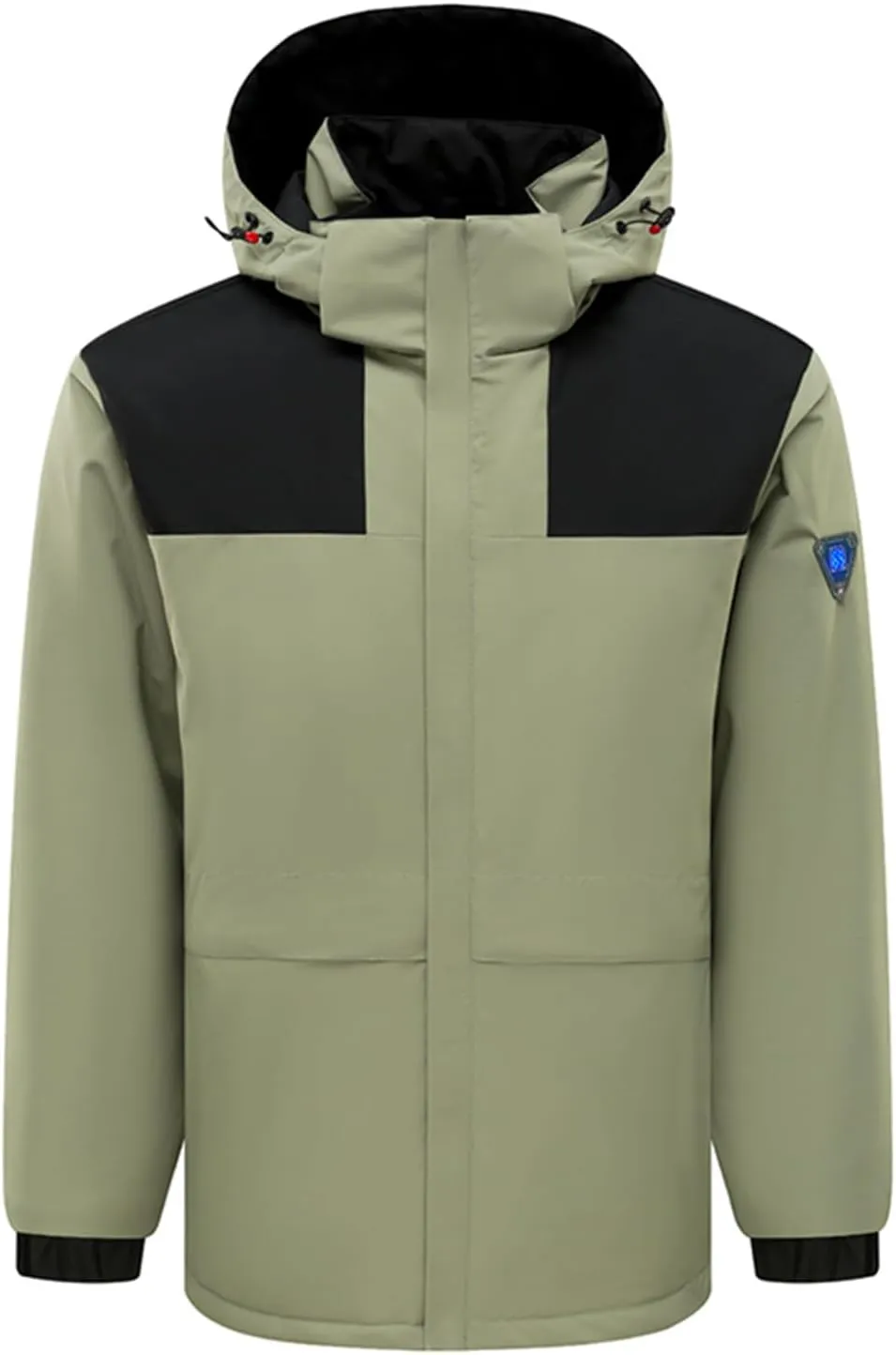 Zeiyignr Men's Waterproof Ski Jacket Winter Heated Jacket Snowboarding Jackets Mountain Windbreaker Hooded Raincoat Warm Coat