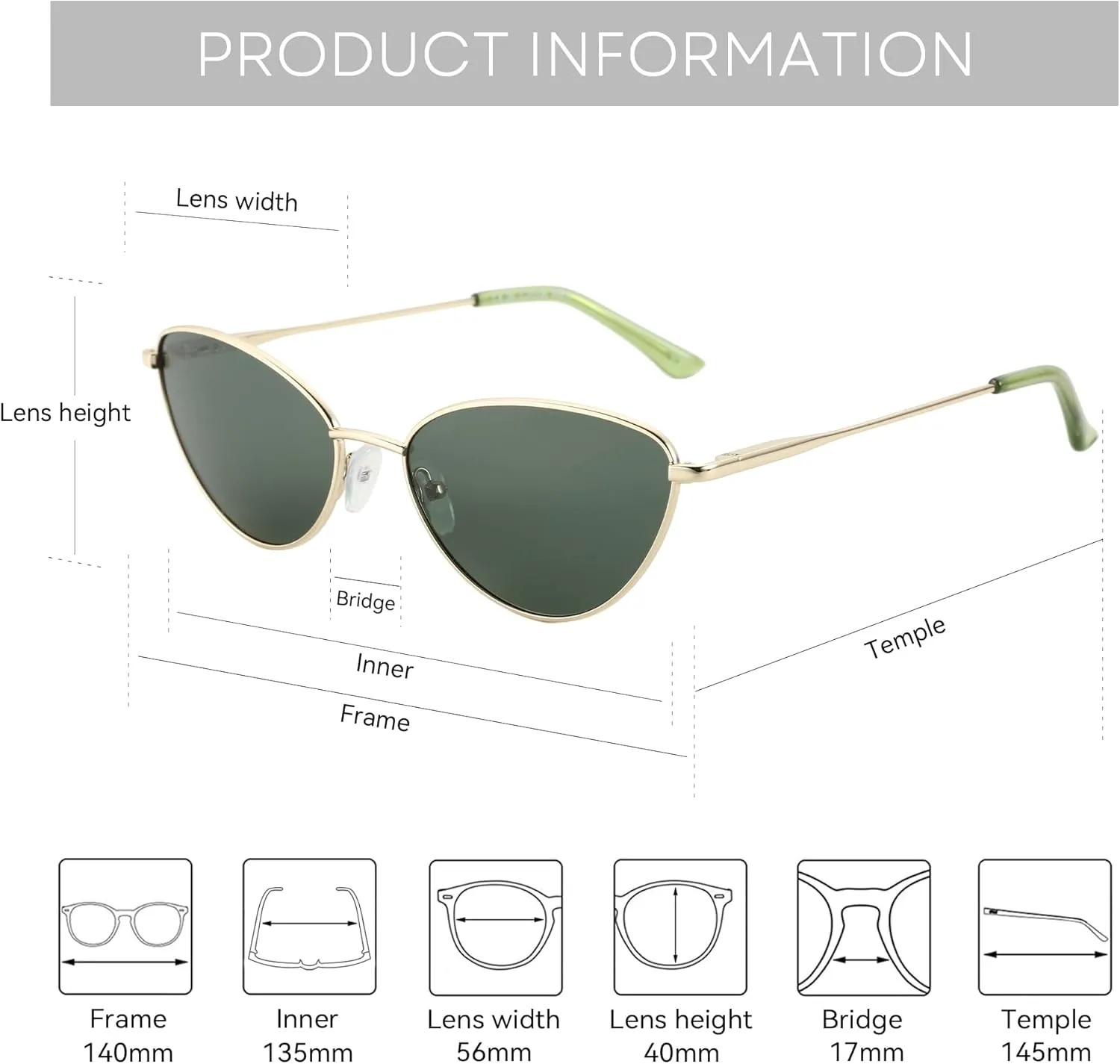 ZENOTTIC Cat Eye Sunglasses for Women UV400 Polarized Glasses Trendy Fashion Style Woman Sunglass