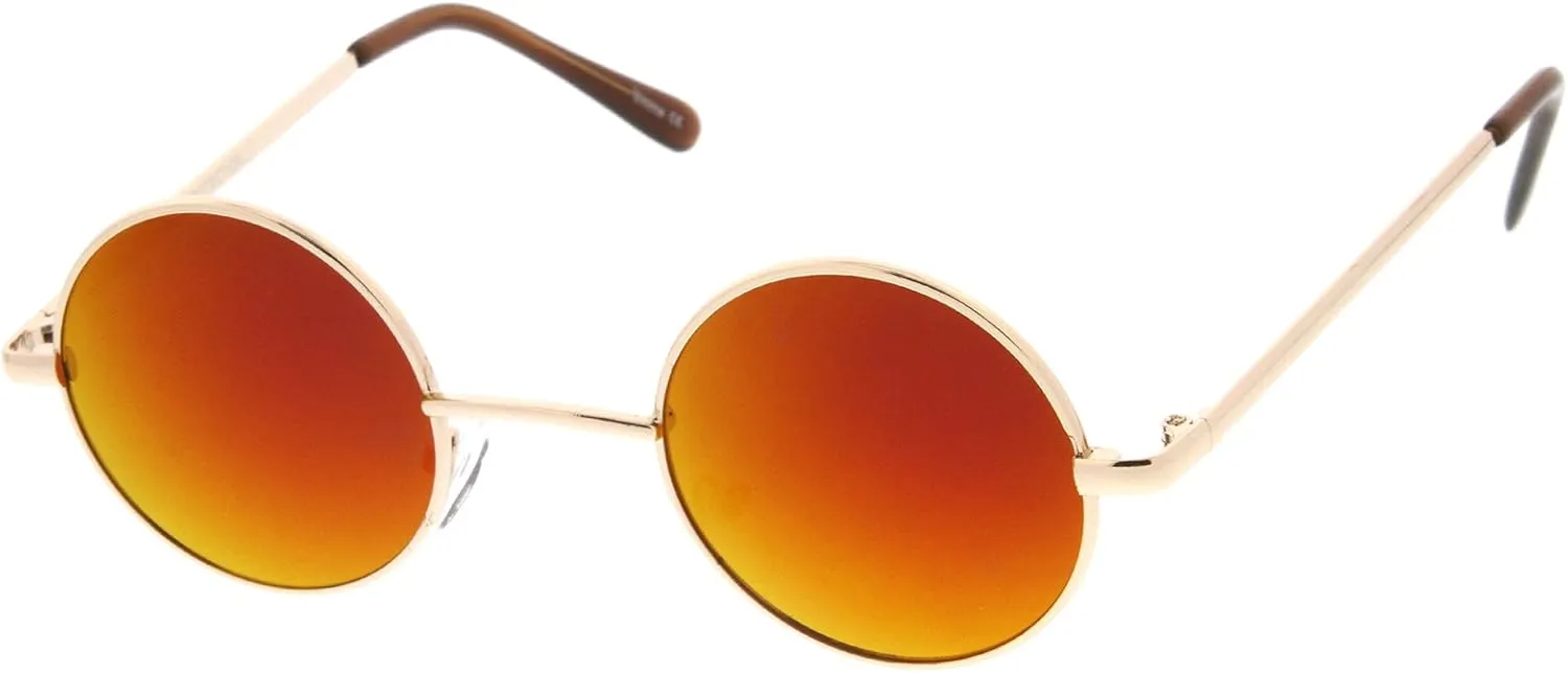 zeroUV - Retro Round Sunglasses for Men Women with Color Mirrored Lens Glasses 1409