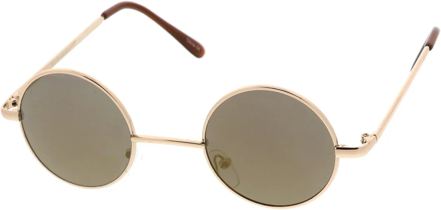zeroUV - Retro Round Sunglasses for Men Women with Color Mirrored Lens Glasses 1409