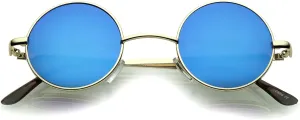 zeroUV - Retro Round Sunglasses for Men Women with Color Mirrored Lens Glasses 1409